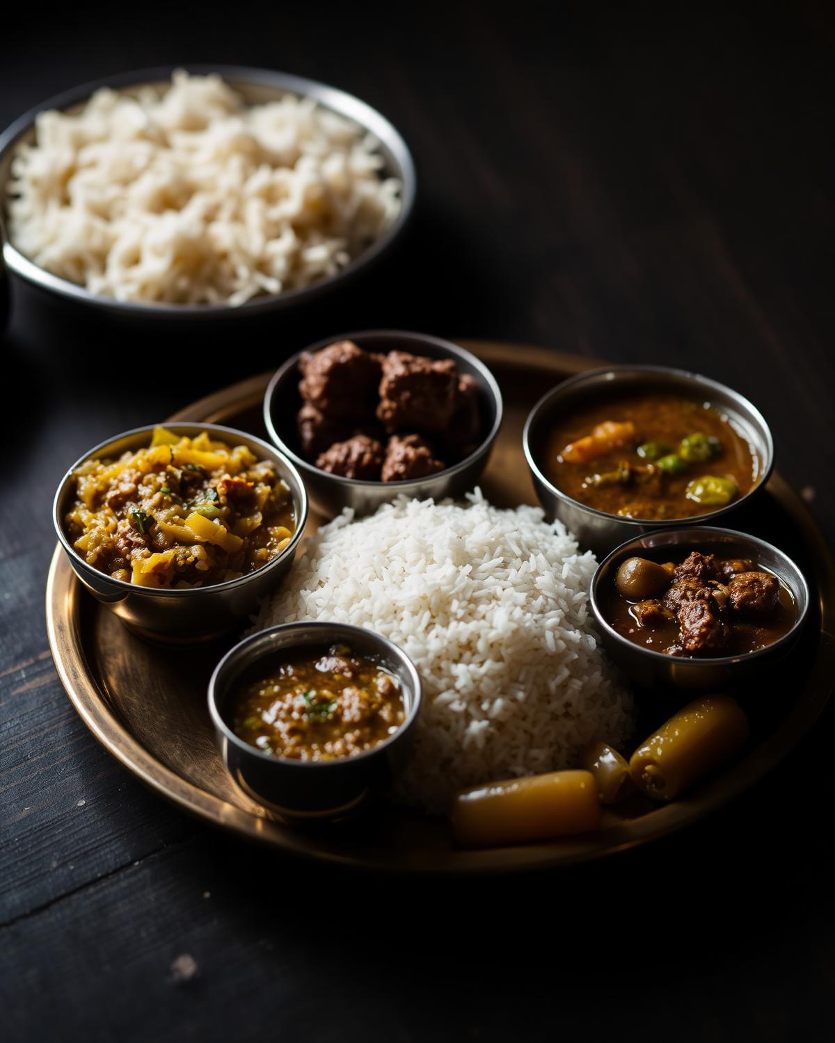 Thakali Khana Set at Local Thakali, Kathmandu